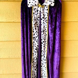 Beautiful velvet queen robe and plastic crown